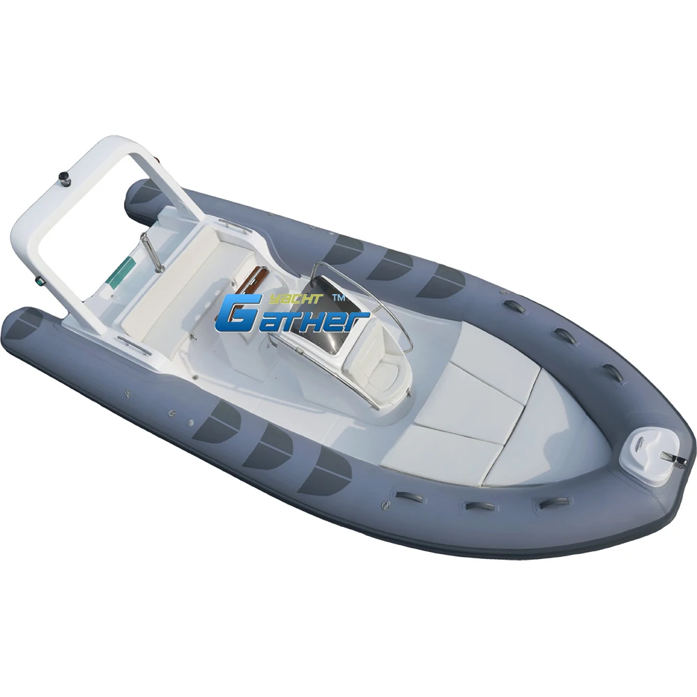 China RIB600 6m Sport RIB Boat Fiberglass Material for Outdoor Fishing Surfing on Lakes and Rivers