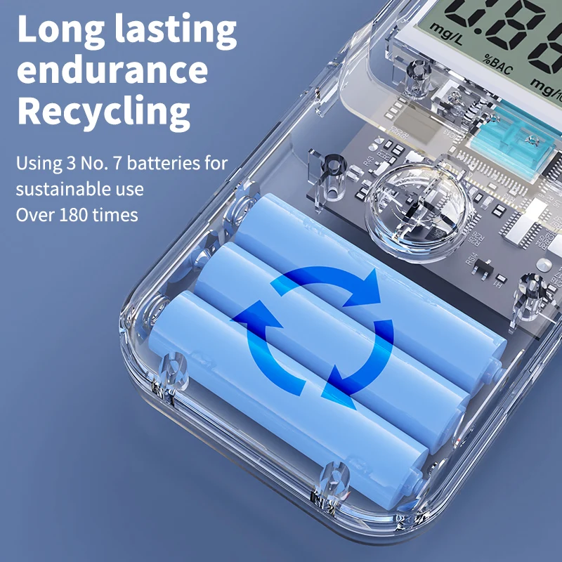 Professional Digital Breathalyzer Alcohol Meter with LCD Screen and Portable Alcohol Detector