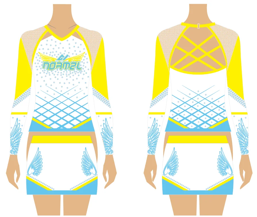 Wholesale heat-transfer printing girls sexy cheerleading uniform custom dance rhinestone cheer uniform women cheerleader outfits