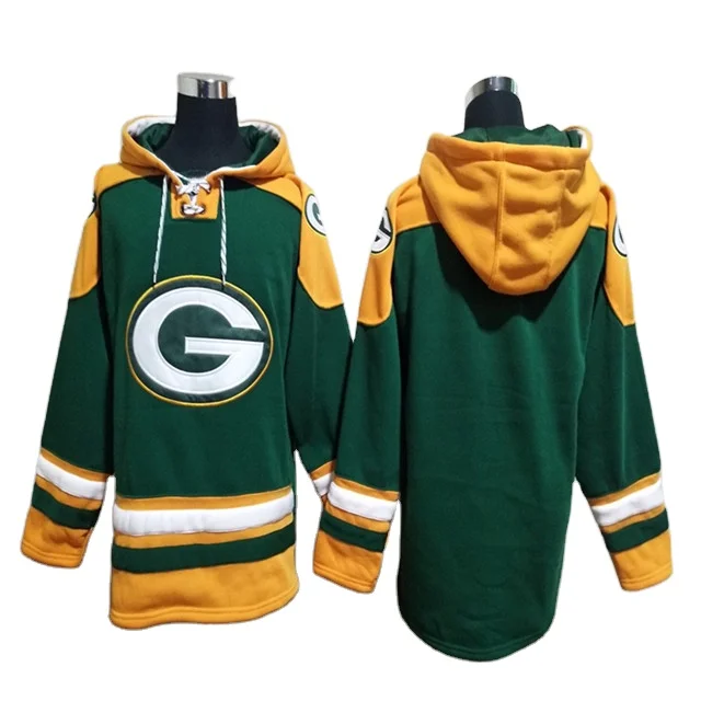 2022-2023 green american football jersey hoodie blank custom design brand men
