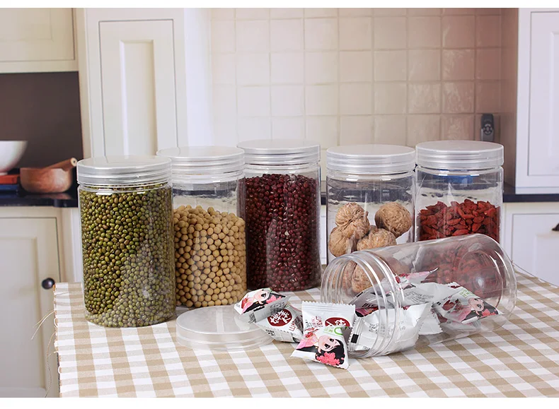 Custom 250ml PET Plastic Honey Storage Jar with Lids Empty Packaging Container for Cosmetics Food Cream Large Candy Jars