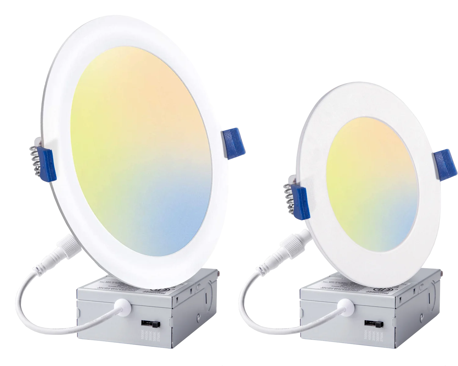 6 Inches 5CCT Round Ultra-Slim Downlight Panel Light  LED Recessed Spot Light with Junction Box