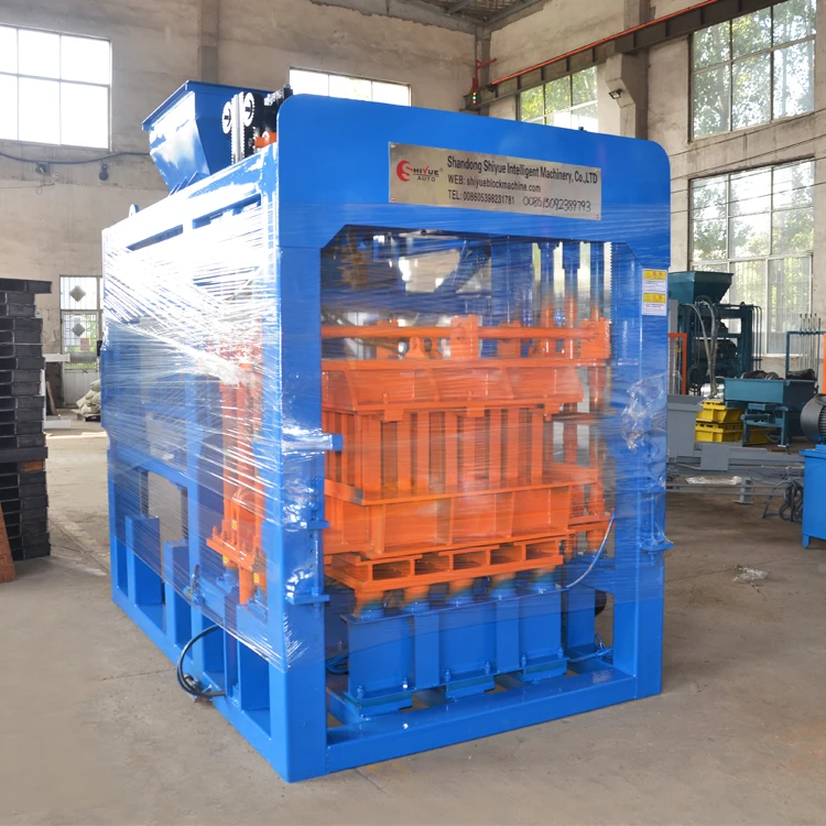 QT6-15 Automatic Concrete Block Machine Hollow Brick Making Machinery Building Blocks Using Cement Raw Material Pump Motor PLC