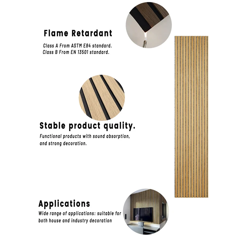 Custom Akupanel Sound Proof Wall Panels Wooden Slat Acoustic Panels Wooden Wall Acoustic wood wall Panel Pannelli Fonoassorbenti
