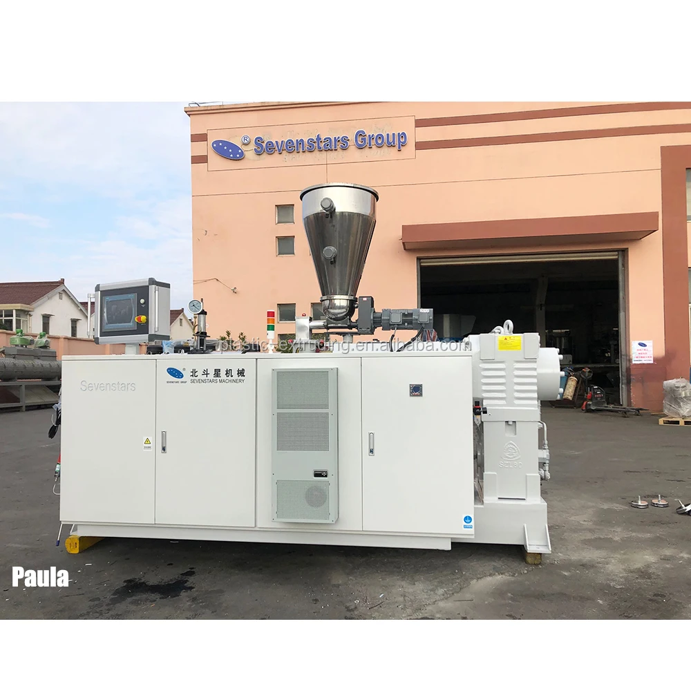 New design SJSZ serizes 45/51/55/65/80/92 double screw plastic conical extruder