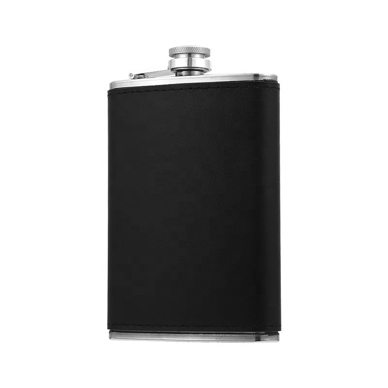 Wholesale personalised 6oz metal stainless steel whisky hip flask mini pocket leather whiskey flask gift set alcohol flask