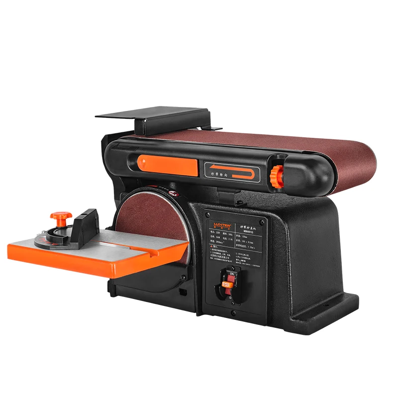 LUXTER 750W Polishing Belt Disc Sander 4X6 Inch Disc Bench Sanding  Belt Sander machine for Wood working