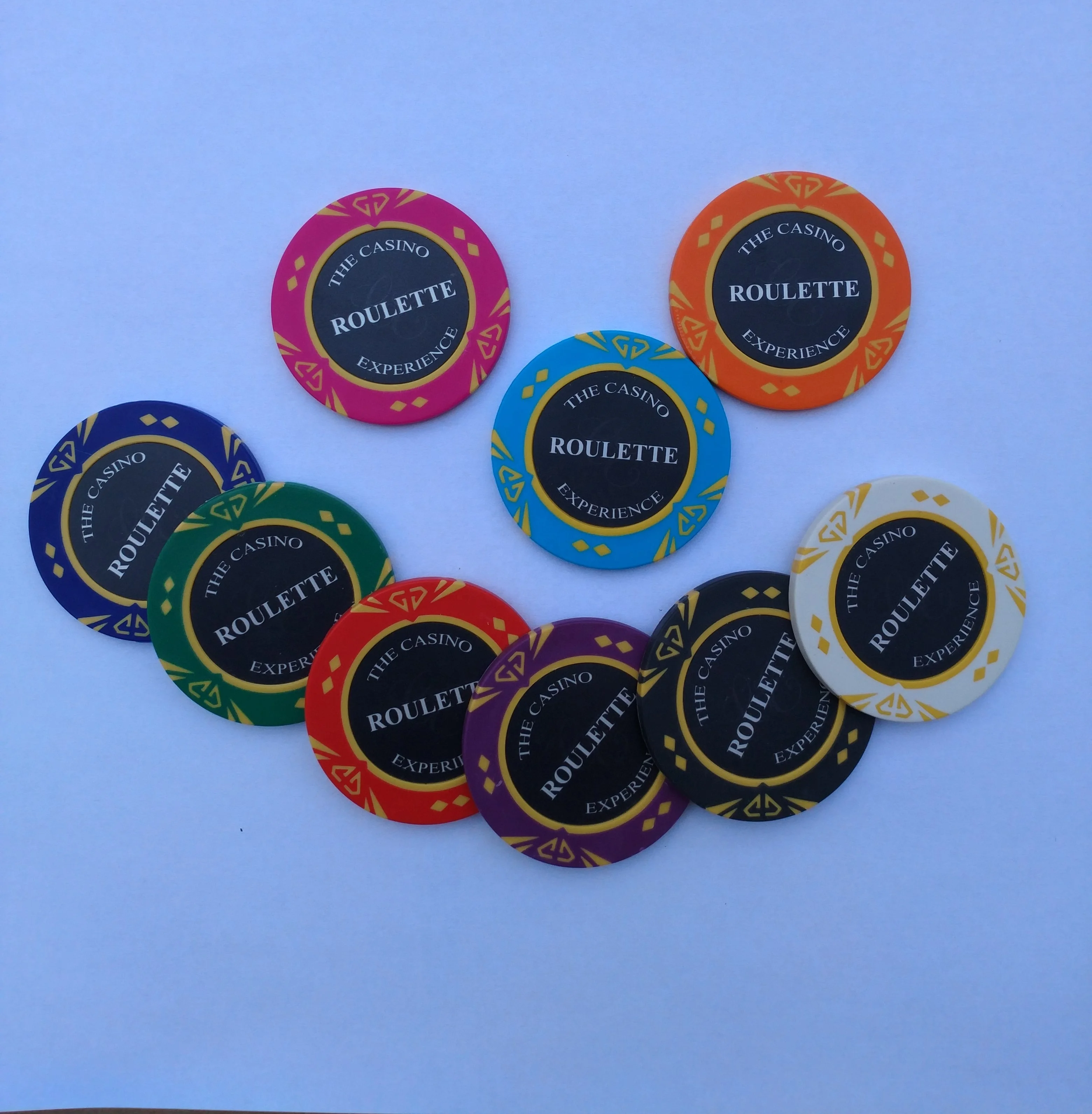 Promotional roulette clay casino chip with iron insert poker chips