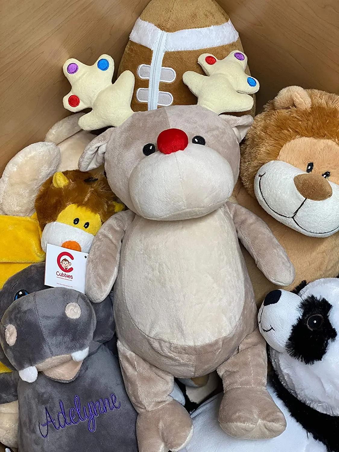 Рождественский подарок на заказ, плюшевая мягкая игрушка, олень с вышивкой