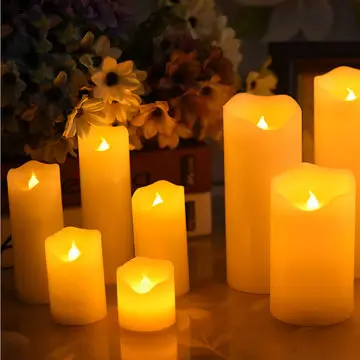 Christmas Battery Operated Real Wax Flameless Led Candles With Remote Control