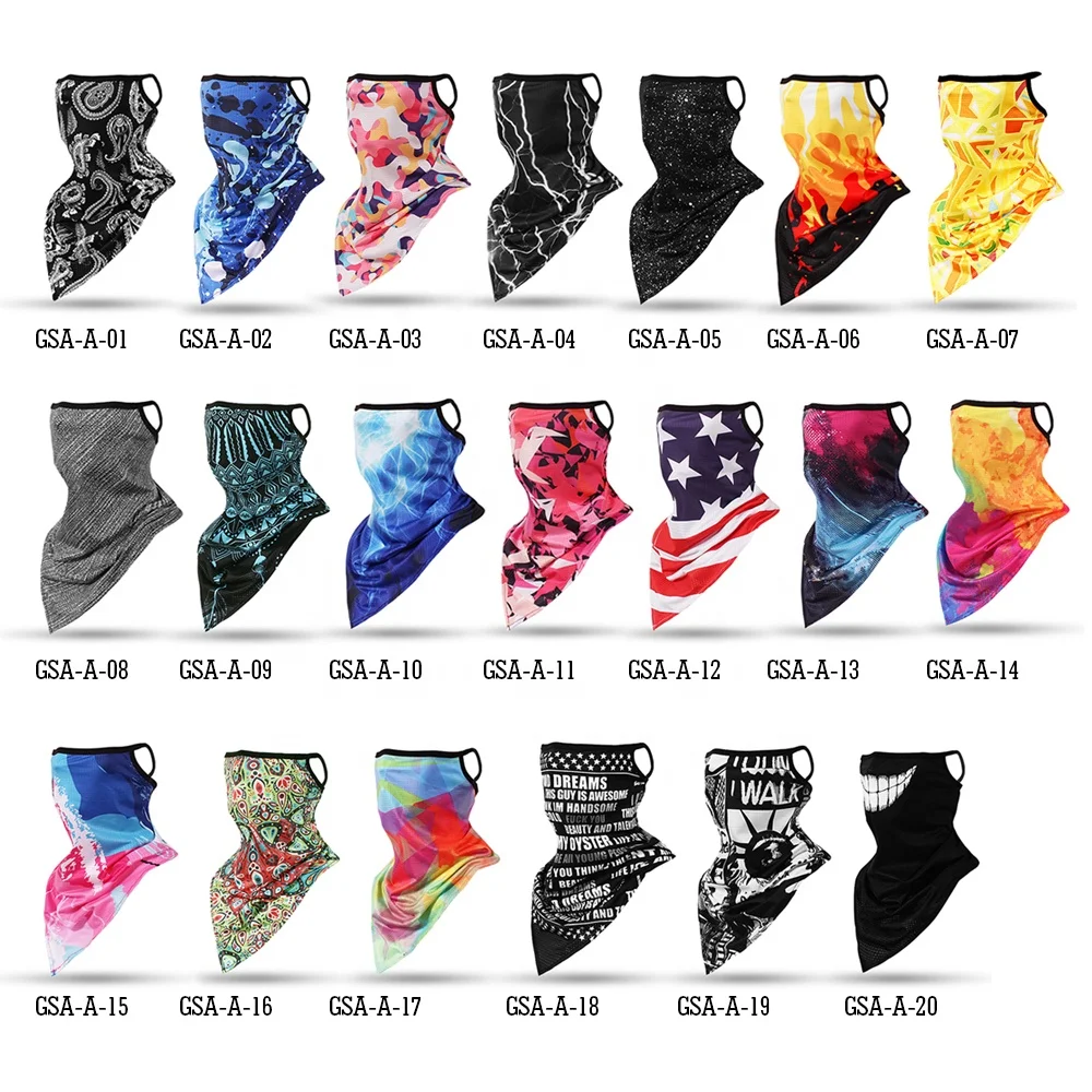 Nibao ear loop face mask bandana digital print wholesale custom bandana multifunction neck gaiter bandana buffs