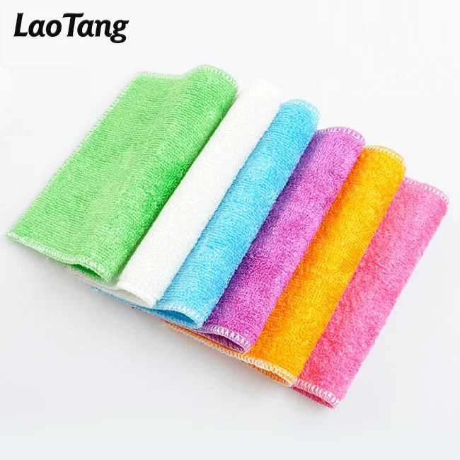 Лидер продаж, красочная волшебная ткань из бамбукового волокна для уборки кухни, тряпки для уборки домашней кухни