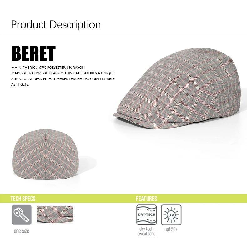 Vintage Adjustable Flat Casquette Mens Summer Gatsby Ivy Hat Golf Driving Newsboy Beret Sun Cap
