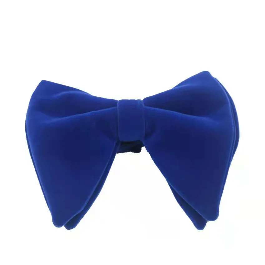 Регулируемый однотонный деловой галстук-бабочка для смокинга, банкетный галстук-бабочка с предварительно завязанным бархатным большим галстуком-бабочкой для мужчин