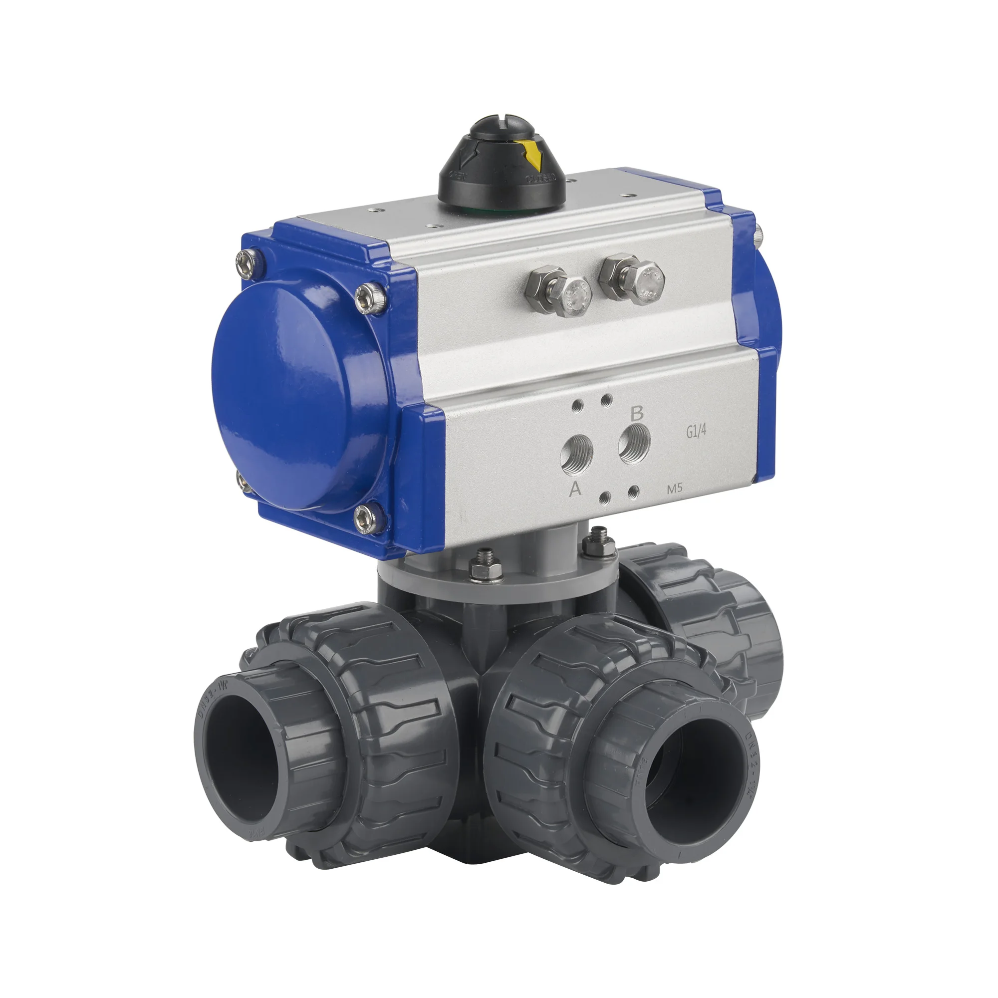 VINCER DN50 ON/OFF Type Double Union single acting double acting Pneumatic Control Pneumatic 2way 3 way PVC Ball Valve
