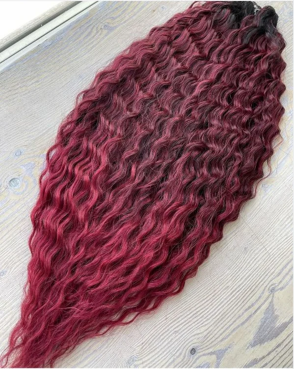 Water Wave Braiding Hair Ariel Russia Curl Deep Wave Wholesale Synthetic Crochet Hair Red Pink Blond Jessica Wavy Hair Extension