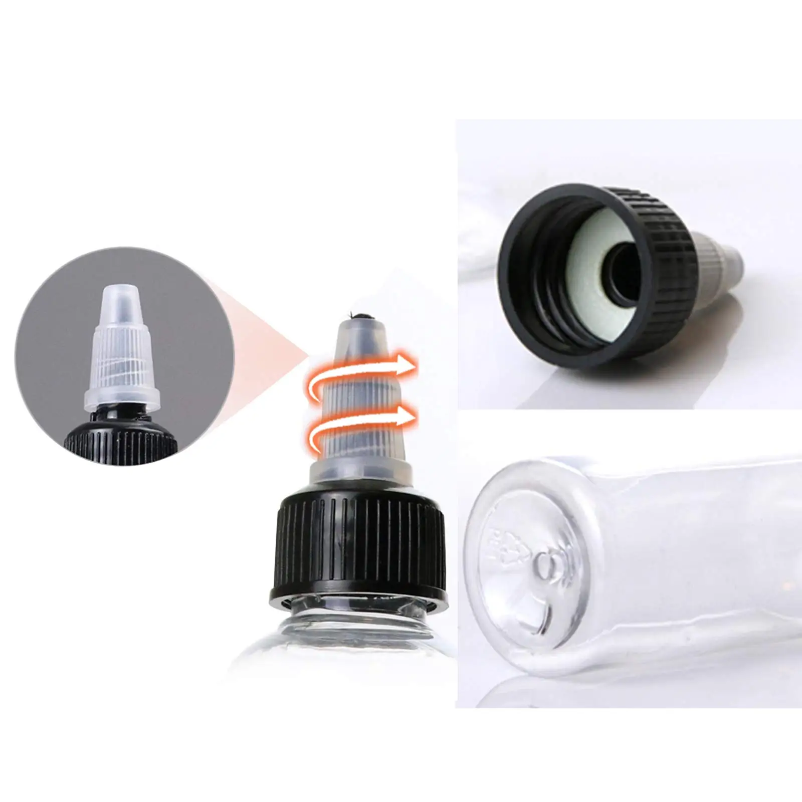 Empty 60ml 100ml 150ml Clear Plastic Hair Oil Squeeze Applicator Packaging Bottle With Twist-open Dispensing Cap