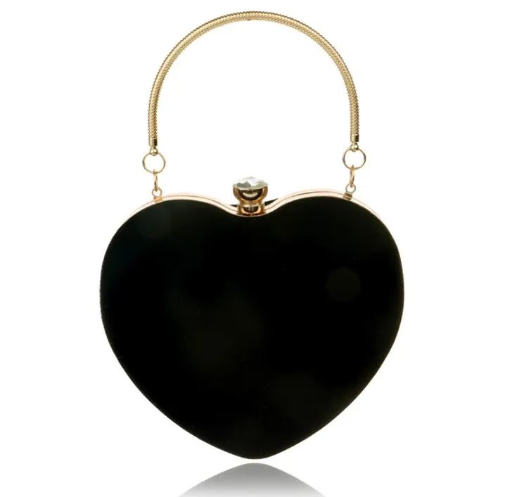  2021Veloutine Girl and women Party Wedding bag Handmade Heart Shaped Evening Bags Chain Purse Clutch evening bags