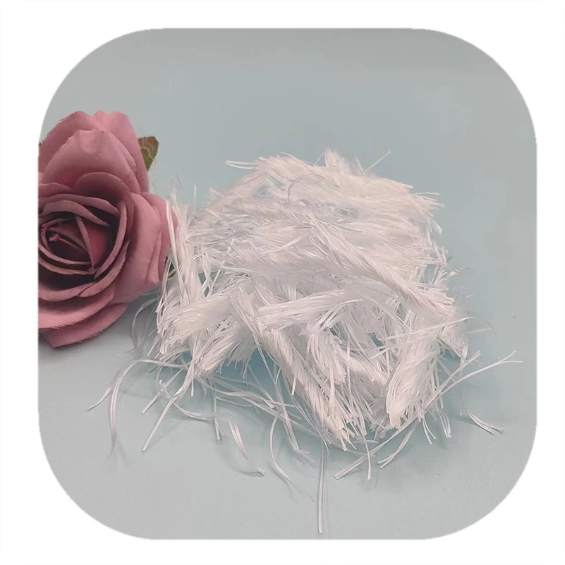 Wholesale 56MM white  pp fiber twisted polypropylene fiber for concrete