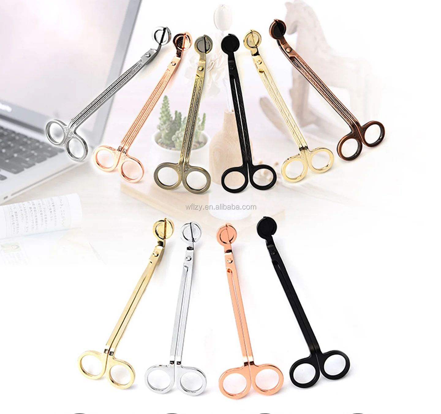 Aromatherapy candle scissor tools wholesale custom multi-color candle wick trimmer
