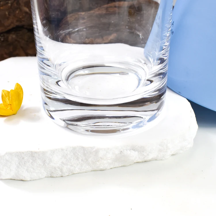 glass candle jars modern thick tall luxury chic soya geo candle vessels containers wholesale with tube box