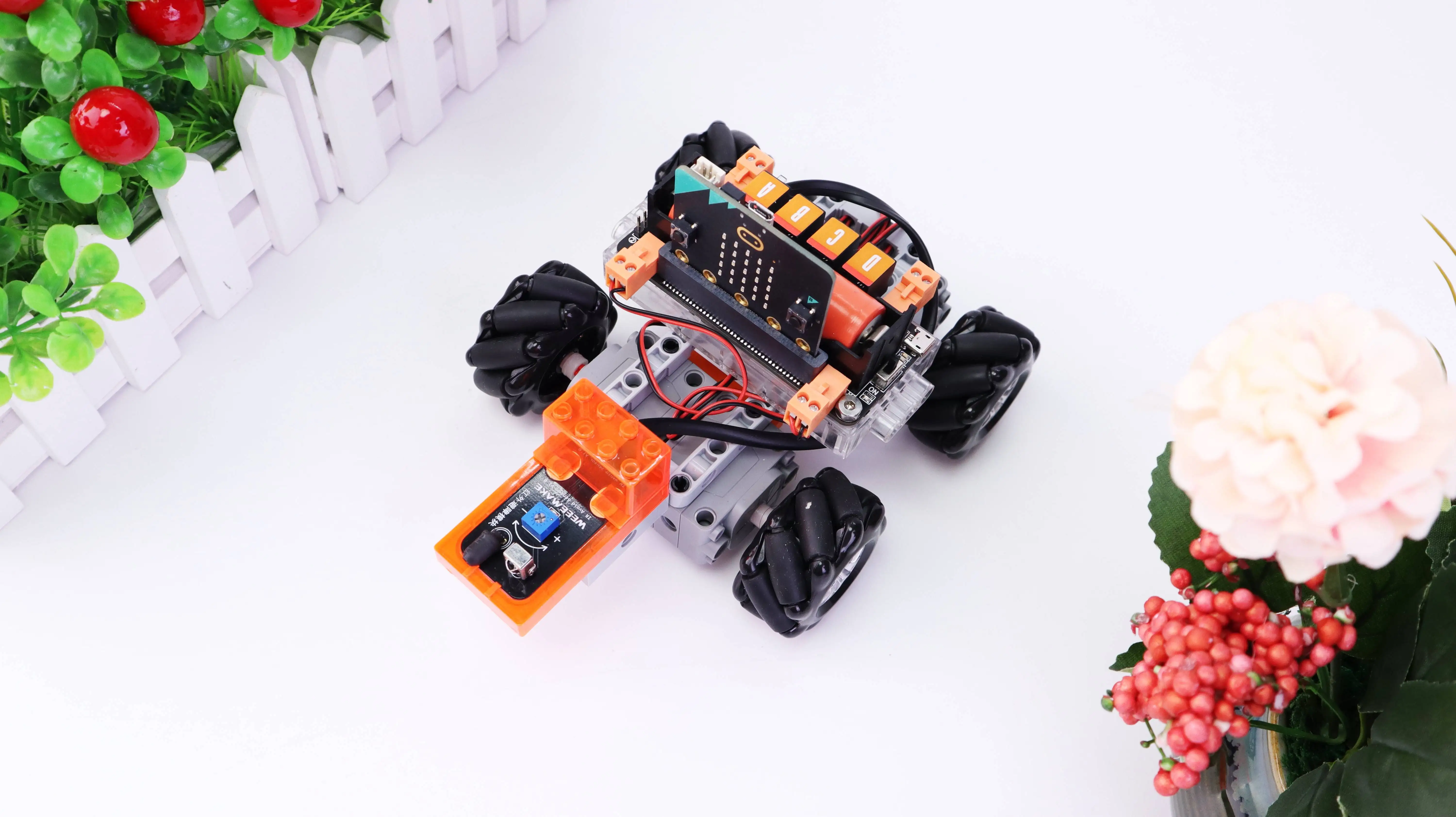 Weeemake 4WD Mecanum DIY robot stem metal car electric toy educated code for ai coding for school students programming Educ