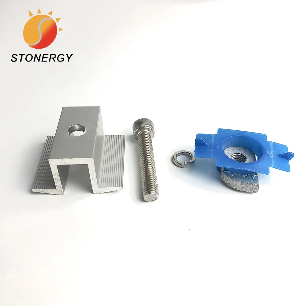 Solar Panel Mid Mounting Clamp for Steel Rail