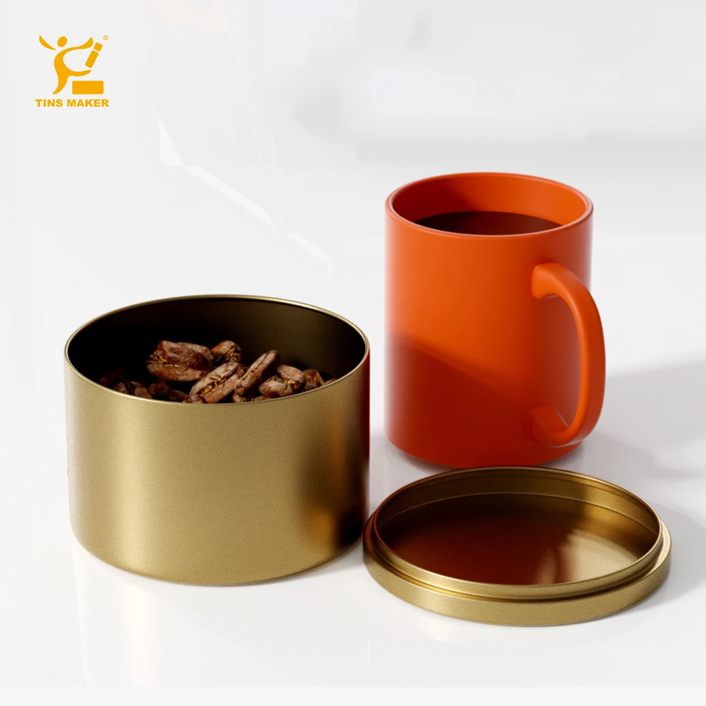 Tinsmaker RTS Empty Metal Round Storage Containers  Matte Black Gold  Sliver Wood  8 oz Candle Tin Cans Jars with Slip-On Lids