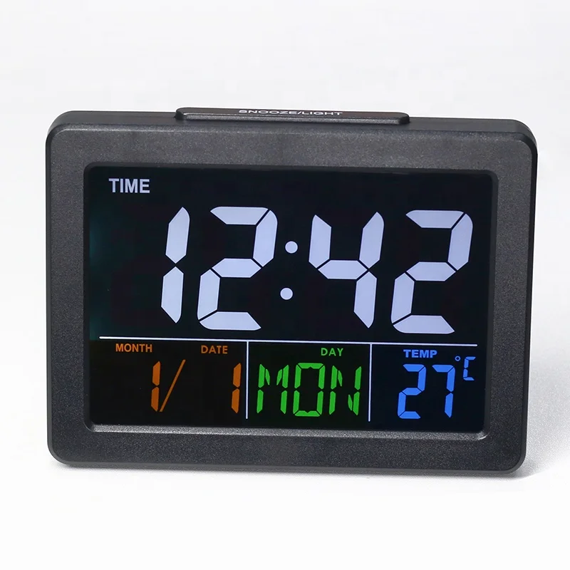 KH-CL136 Big LCD Color Screen Calendar Large Digital Desktop Clock with Day and Date