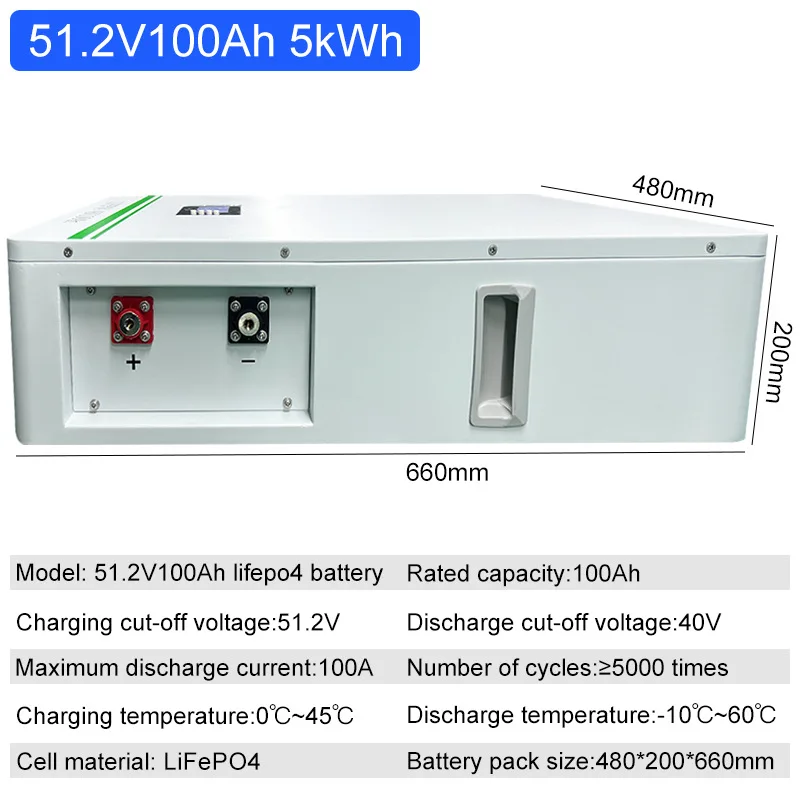 Household Energy Storage High-Capacity Lithium Battery 10 Kwh 51.2 V200Ah Solar Rechargeable Lithium Iron Phosphate Batteries