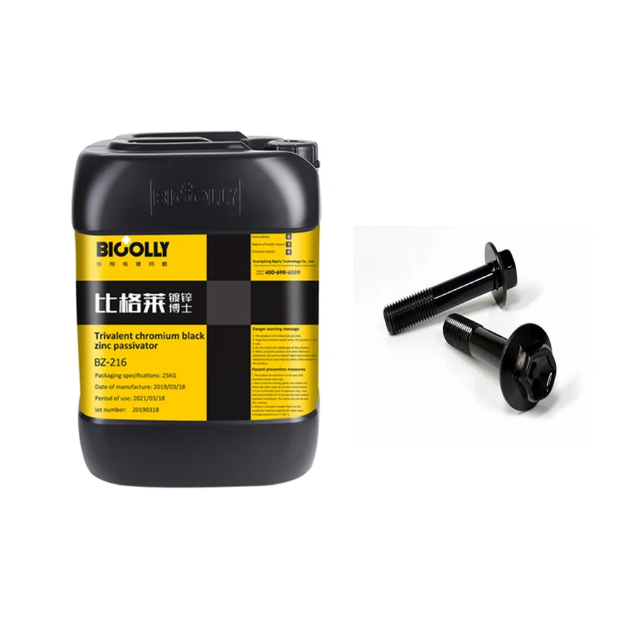 Galvanization passivator Black passivator BZ-216 for Alkaline zinc plating good stability and easy maintenance uniform coating