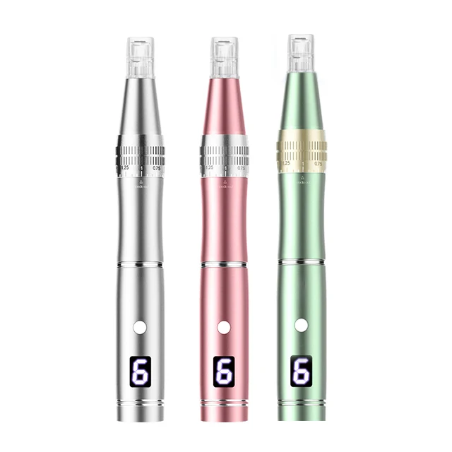 Digital 6 levels Derma Pen Professional wireless Dr  pen  with 11 / 16 / 24 / 36 / 42 pins round nano needles electric dermapen