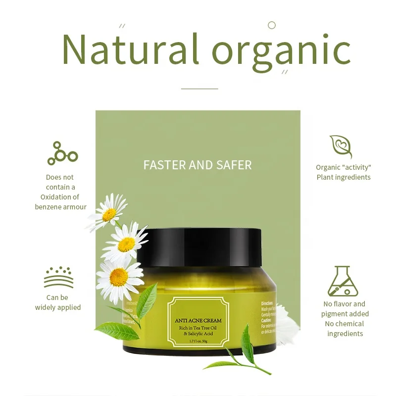 Tea Tree Oil Control Shrink Pores Acne Nourish Whitening Skin Care Face Cream