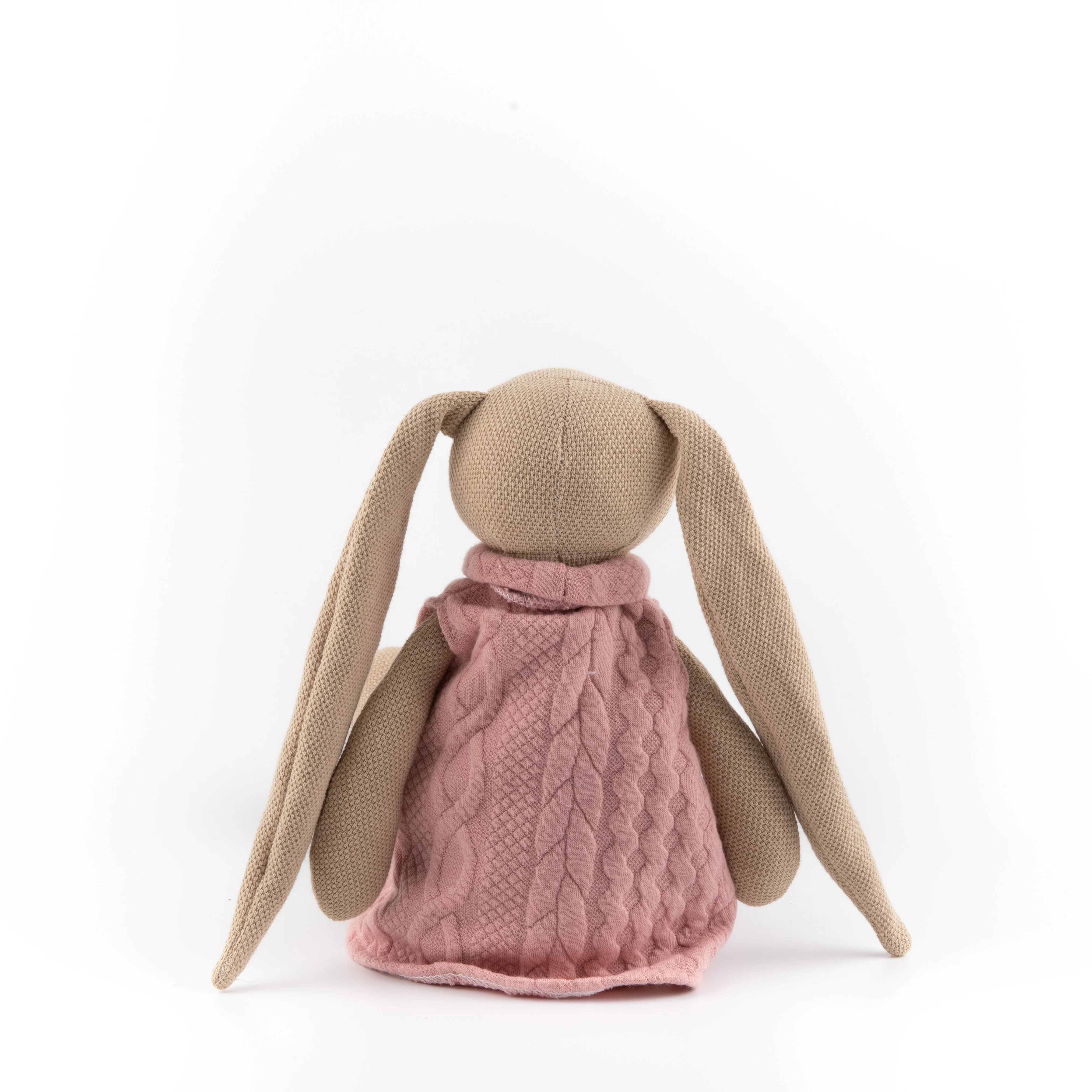 Cotton and hemp dress cute soft long eared rabbit accompany comfort doll