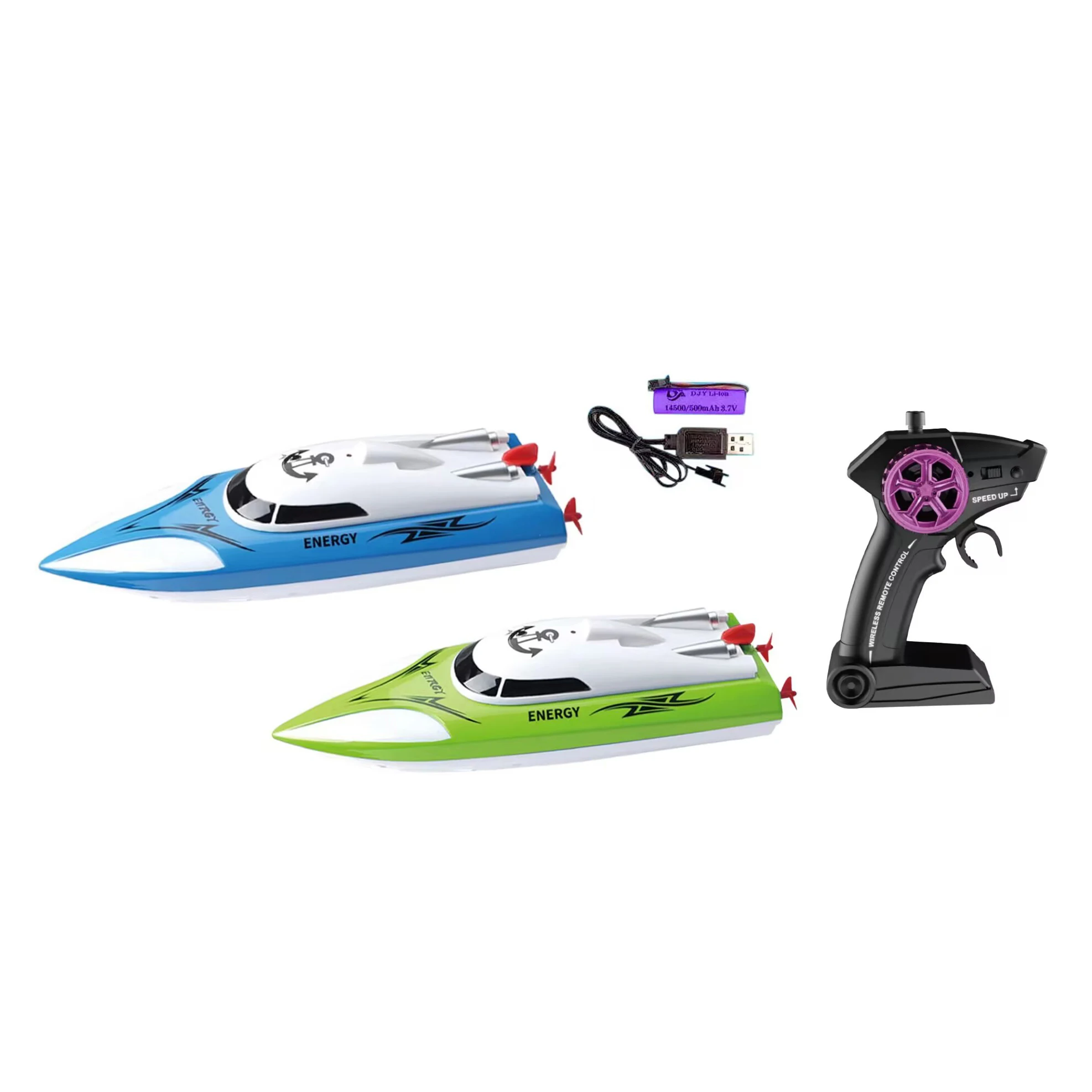 1:16 Remote Control Open-top Speedboat Remote Control toy Children Double Propeller Impact RC Drifting Ship