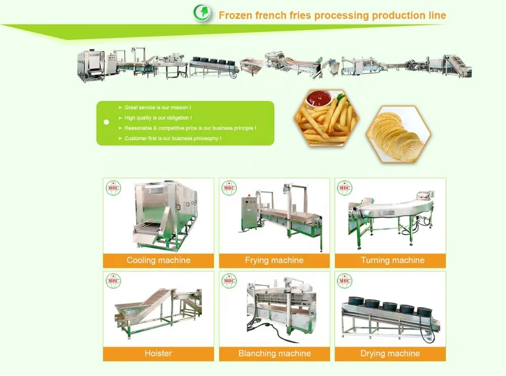 
Semi-automatic potato french fries and potato chips production line 