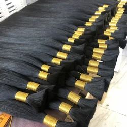 32 34 36 38 40 Inch Raw Indian Straight Hair Weave , Peruvian 100% Human Hair Extensions , Human Braiding Hair Bulk No Weft