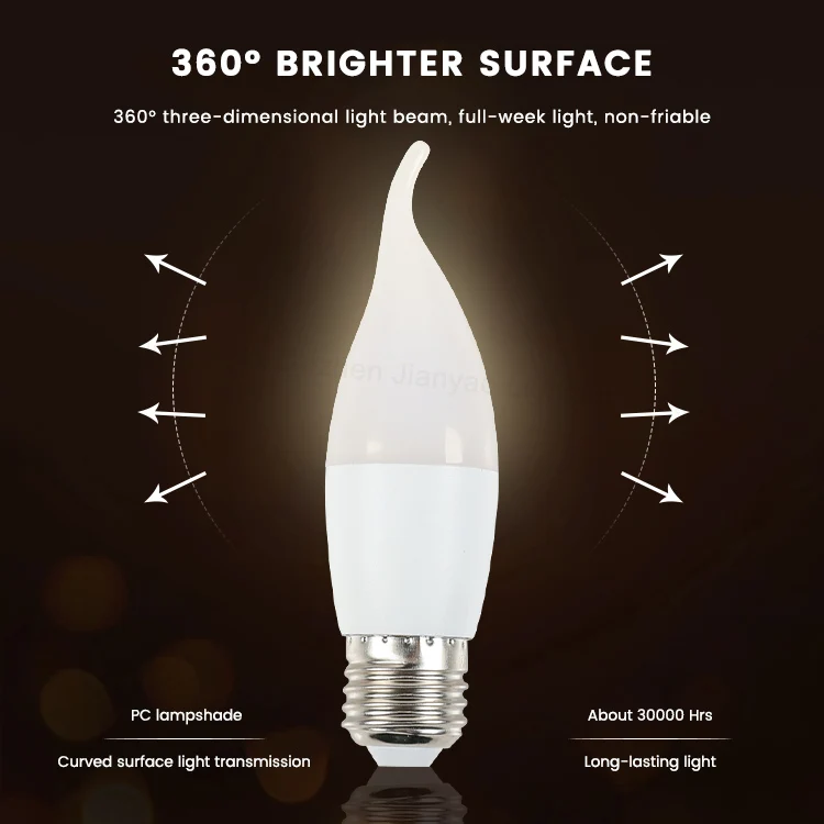 Светодиодные свечи BrilliantGlow C37 светодиодные лампы элегантные Экономичные СВЕТОДИОДНЫЕ