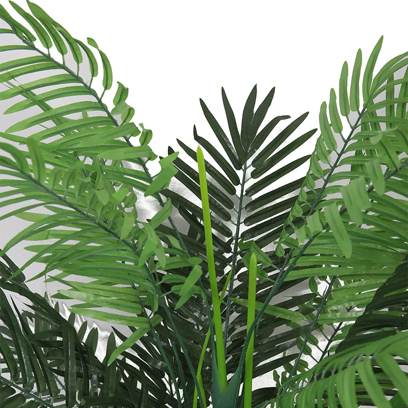 Amazon hot selling 130cm balcony polyester leaves artificial palm tree in pot