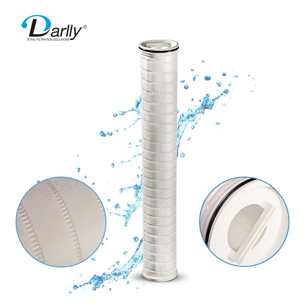 5 Micron 40 inch PP polypropylene Pleated High Flow Filtration Housing Filter Cartridges for Sea Water Desalination