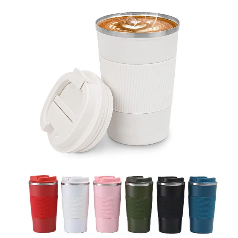 Oem Custom Portable Glass Double Wall Vacuum Stainless Steel Insulated Travel Reusable Coffee Tumbler Mug Cup With Lid
