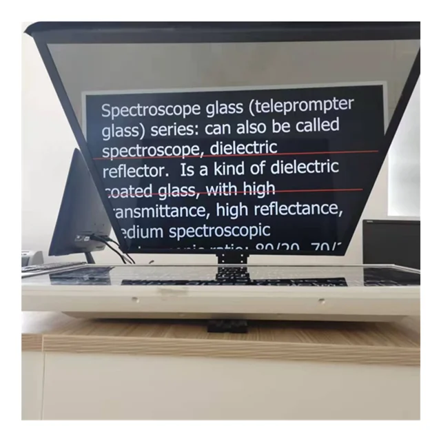 Teleprompter with ultra clear 2mm 3mm recording studio 3.2mm recording studio spectroscope glass Spectroscope glass customized