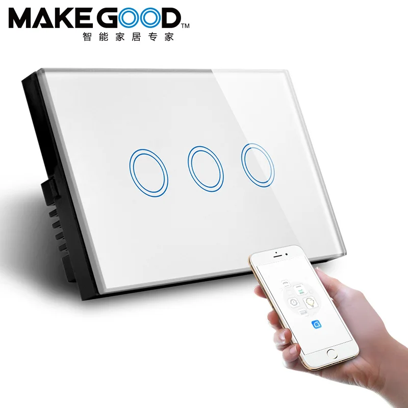 Makegood AU/US Standard  Support Alexa Google Control 4gang zigbee touch switch  with SAA Certificate