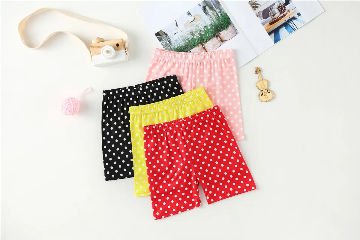 Summer Kids Girls Dot print Shorts Safety Pant Underwear Girls Short Beach Pants Kids Girls Short Leggings