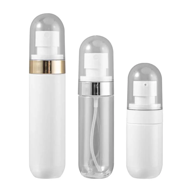 40ml 60ml 80ml Colorful PET Plastic Matte Color Pill Capsule Shaped White clear Cosmetic Spray Lotion Pump Bottles