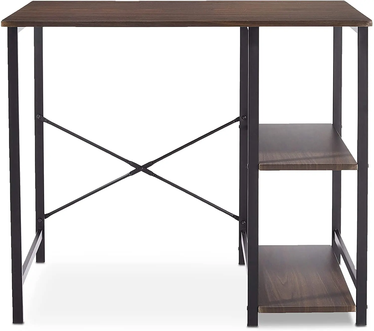 Basics Classic, Home Office Computer Desk  Shelves,simple,cheap,brown,study