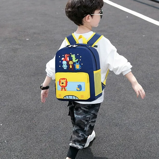 2024 Wholesale Zool Printed Cute Cartoon Lion Kindergarten Student School Bags Adjustable Belt Backpack With Zipper