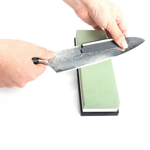 High quality double-sided whetstone knife sharpener stone grit oil stone with non-slip mesh 3000/8000