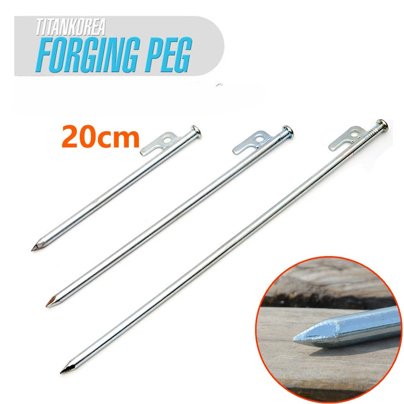 Wholesale Hot Selling High Strength Stainless Steel Tent Pegs Diameter 9mm Outdoor Non-deformable Camping Peg