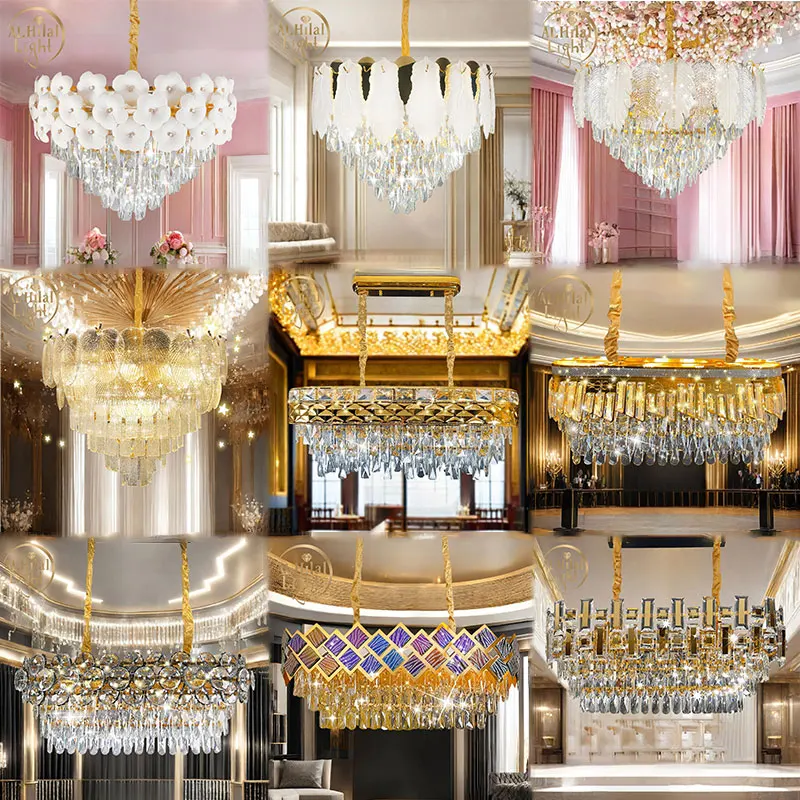 Factory Customization High Quality Nordic Decorative Modern Led Crystal Chandelier Led Pendant Light For Living Room
